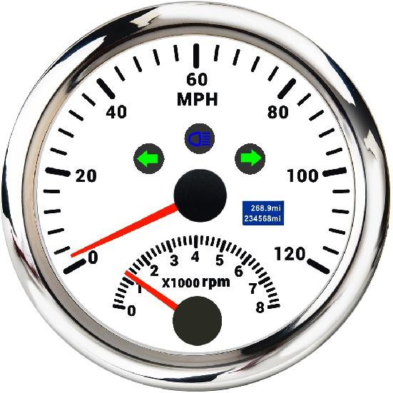 Новый 85 мм цифровой автомобильный грузовик лодка GPS спидометр 0-200 км/ч 0-120 км/ч тахометр 8000 об/мин для автомобиля лодка ATV