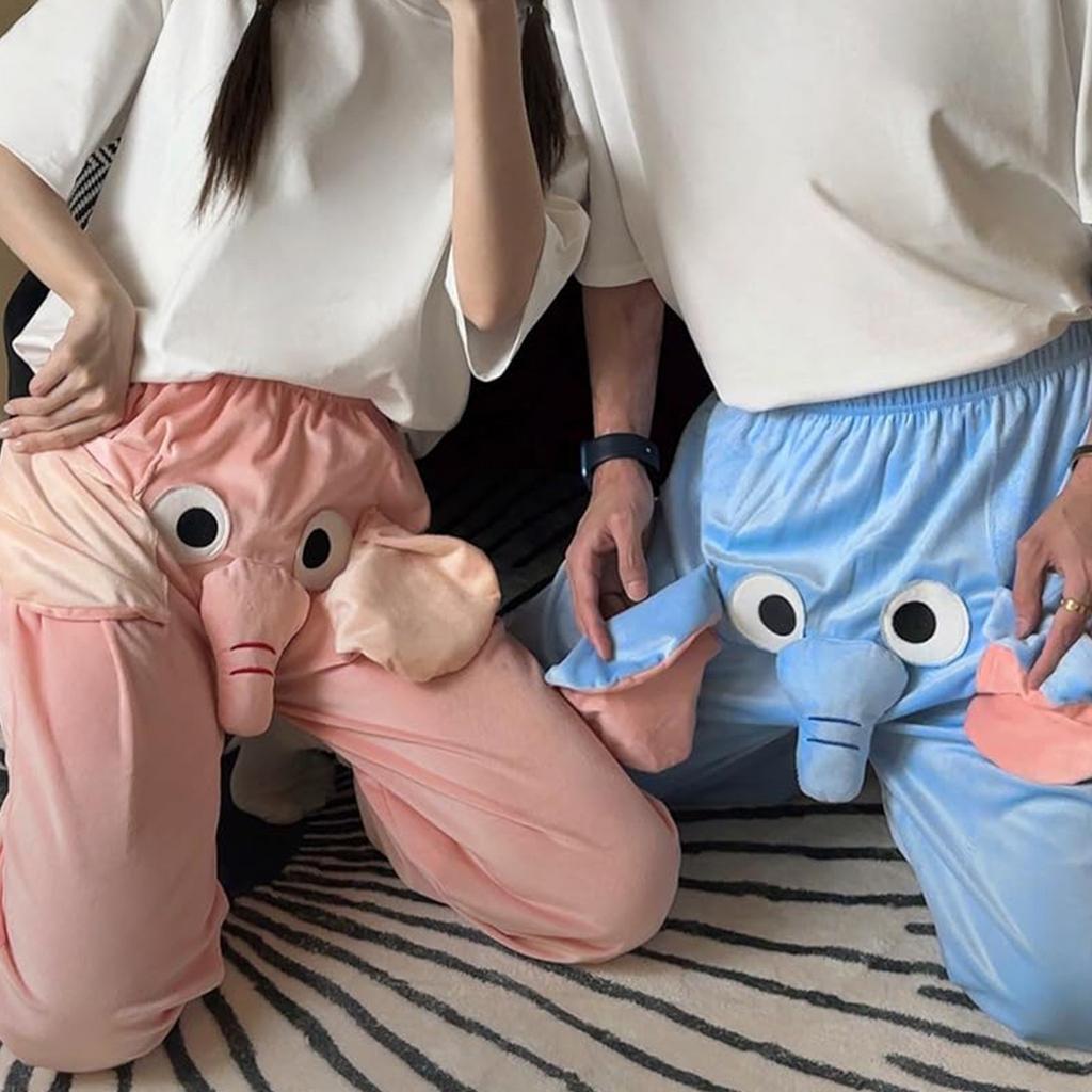 Шорты со слоном Шорты для пары Маленький летающий слон стучит носом Шорты Забавная одежда для сна