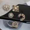 British Vintage Baroque Court Brooch Medieval Men'S And Women'S Suit Micro Diamond Pearl Flower Brooch Coat Accessories