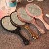 1Pcs Portable Vintage Makeup Mirror Hand Hold Oval Round Mirror Noble Restore Ancient Ways Court Mirror Beauty Tool