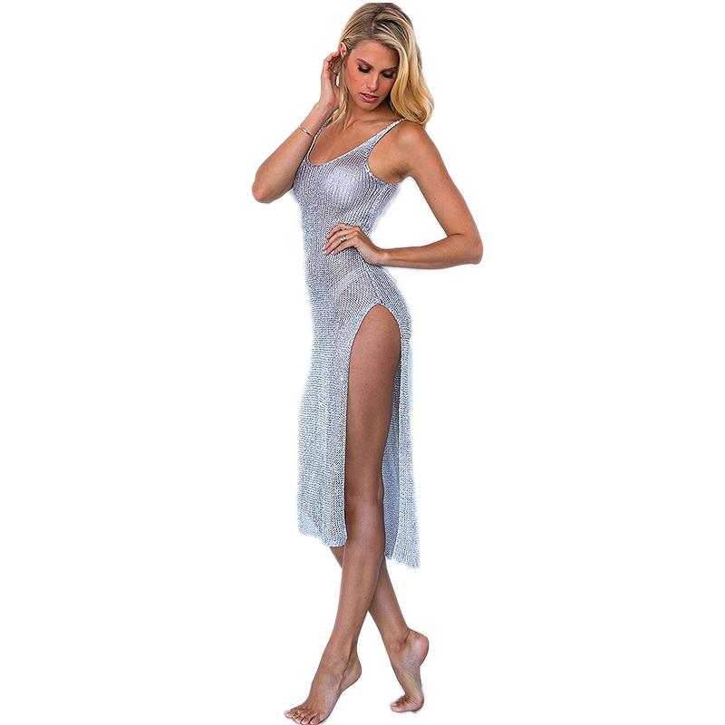 Женские вязаные крючком купальники праздничные наряды сетчатое пляжное платье сексуальные платья-слинги модные длинные накидки пляжная одежда бикини лето