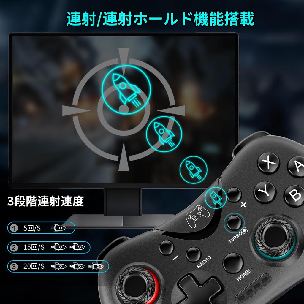 Контроллер Switch 2024 Обновление Контроллер Sungale Switch Pro Автоматическое удержание с кнопкой «Назад» Функция макроса Bluetooth-подключение Датчик гироскопа 10 часов