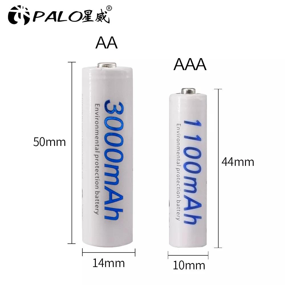 Аккумуляторы типа АА большой емкости, 3000 мАч, 1,2 В + аккумулятор типа ААА, 1100 мАч, 1,2 В, NI-MH аккумулятор типа АА ААА с коробкой