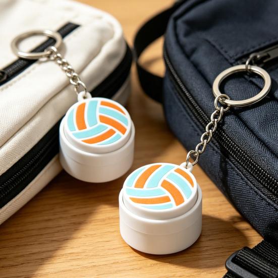 Keychain Pendant 3D Printing Precision Texture Football Basketball Tennis Sport Themed Key Chain Stress Relief