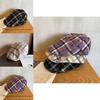 Checkered Pattern Beret Hat For Women Spring Autumn Sun Shade Fashion Accessory