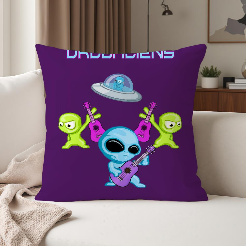 UFO We Come To Party Funny Alien Pillow Case Suitable For Bedrooms Living Rooms Cars Home Decoration