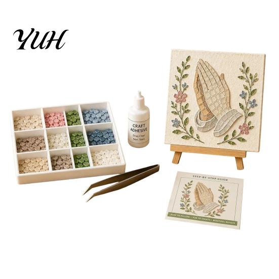 Meaningful Spiritual Art Projects Christian Sea Glass Kit, DIY Religious Mosaic Kit for Adults, Faith Bible Based Creative Hobbies Inspired