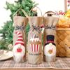 New Christmas Decoration Products Faceless Elderly Doll Handheld Wine Bottle Cover Christmas Champagne Red Wine Bag Desk Decor