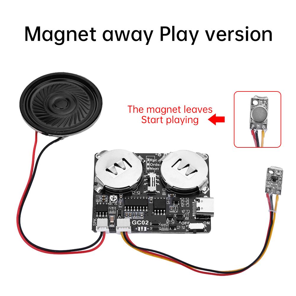 Recordable Sound Module Button/Magnet Control Sound Chip 8M MP3 WAV Music Voice Player Programmable Board with Speaker for DIY