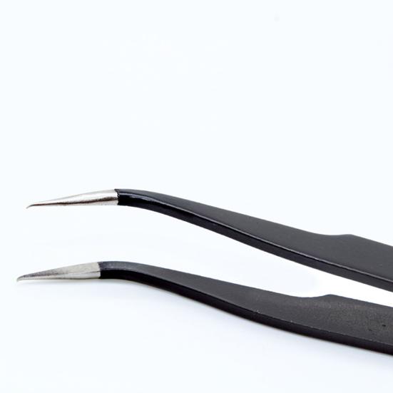 2шт из нержавеющей стали прямые изогнутые пинцеты для ресниц клип ногтей макияж инструмент