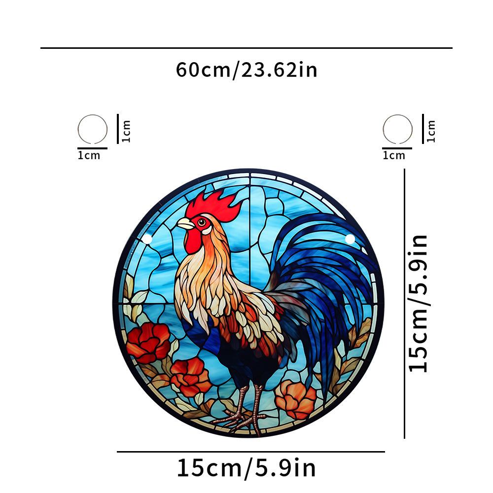Витражная панель-ловец солнца с колибри, настенный/дверной подвесной декор, птицы, круглый, расписанный акрилом, подвеска для окна, украшение для дома/комнаты