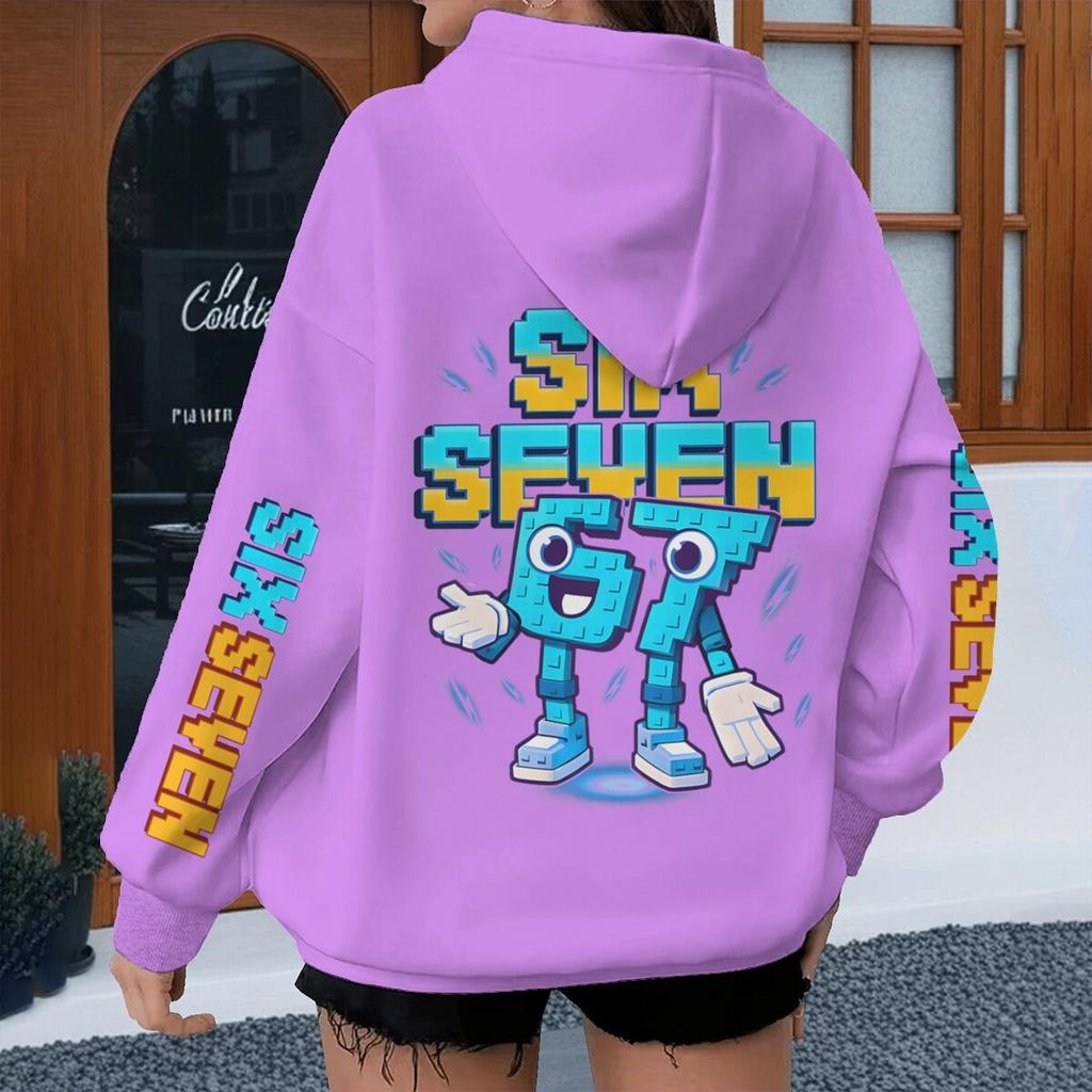 Y2K Six Seven Meme Gaming Hoodies Men Women Long Sleeve Hoody Printed with Six Seven Casual Streetwear Unisex Clothing
