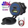 12V Quick Charge 3.0 USB C Car Charger Waterproof QC3.0 PD Fast Charger Socket Power Outlet for Car Motorcycle Boat Marine Bus
