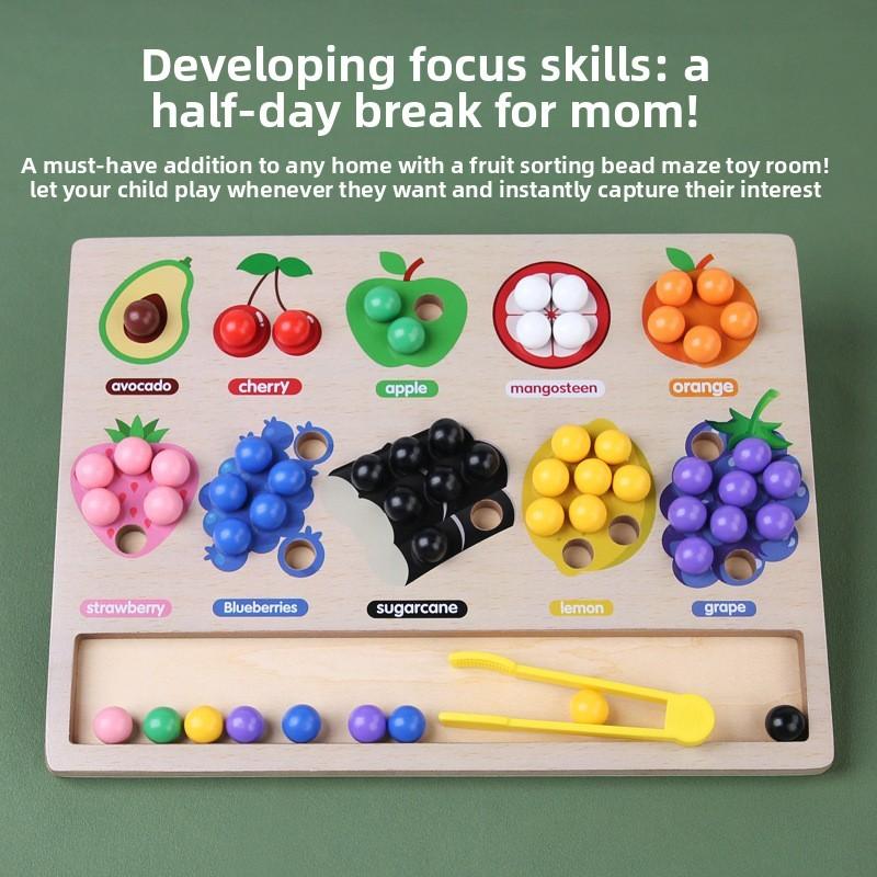 Wooden 3d Fruit Sorting Game For Kid Cognitive Motor Skills Development Training