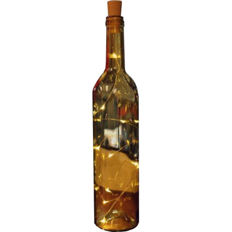 Decorative Bottle with Yellow LED Lights - Battery Operated