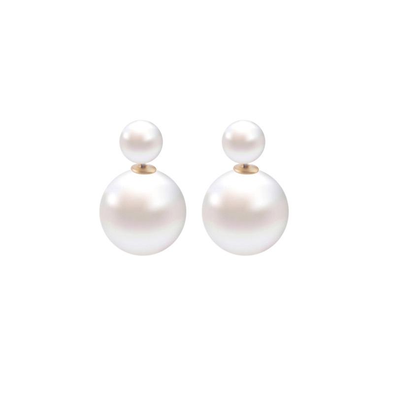 Classic Double-Sided Pearl Stud Earrings