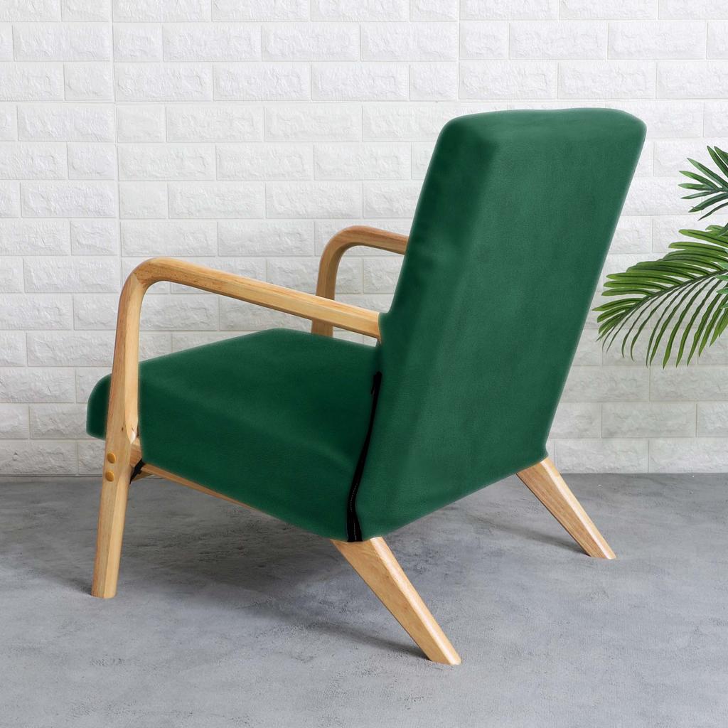 Finka Armchair Cover, Green, Thick Velvet