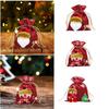 Рождественский подарочный мешок на завязках Многоразовый для вечеринок Канун Рождества Подарок