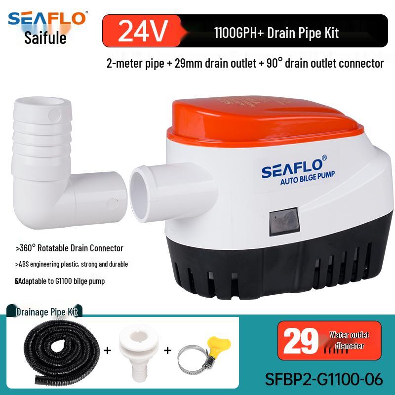 SEAFLO Marine 12V/24V Automatic Bilge Pump for Yachts & Speedboats