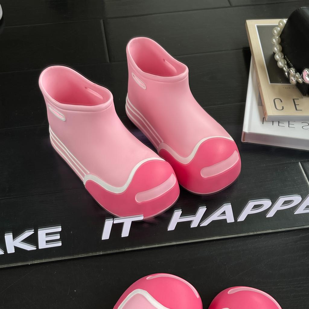 Новые кавайные непромокаемые сапоги, женская непромокаемая резиновая обувь, милые непромокаемые сапоги, удобные садовые рабочие галоши, женская обувь