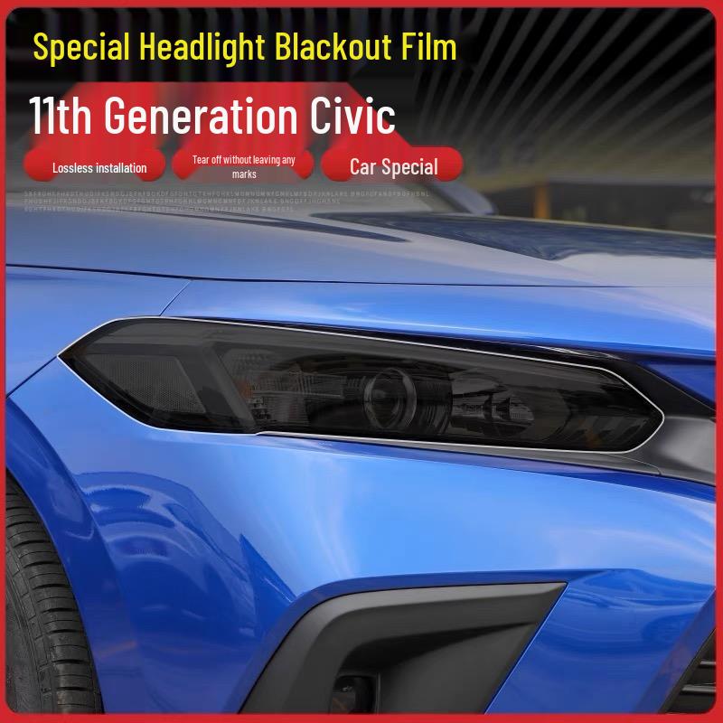 Honda Odyssey 21-26 Headlight Film, Accord/Civic Smoked TPU Light Tint.