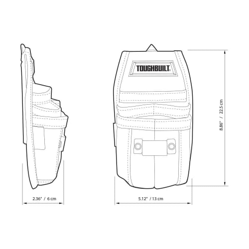 TOUGHBUILT 4 Barrel Pouches - Rear Pocket Flap - Heavy-Duty Durable Notebook Pocket - (TB-23)
