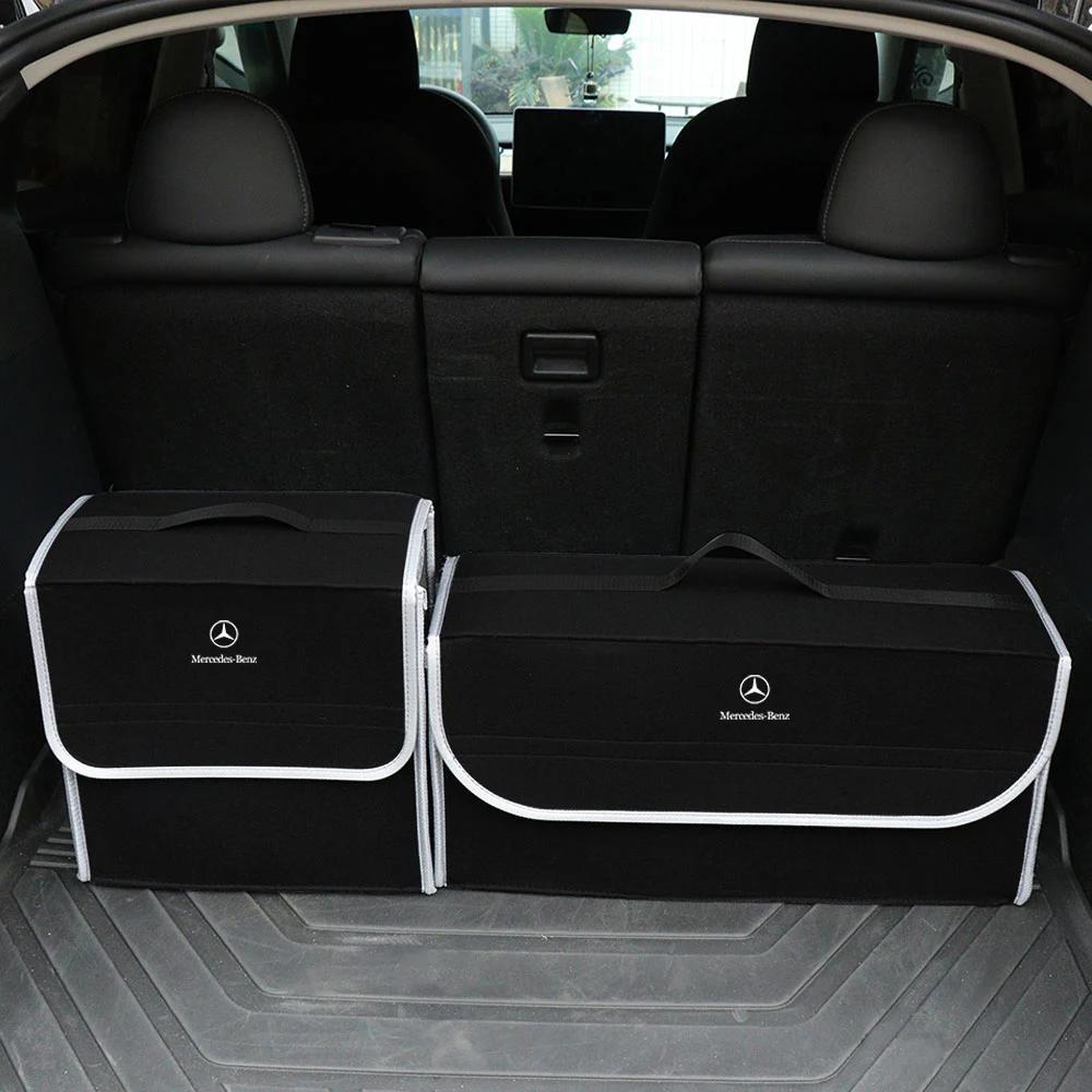 TUON5 Car Soft Felt Storage Bag Organizer Cars Foldable Trunk Bag Car Stickers For Mercedes Benz C200 C230 C240 C250 C280 C300 C320