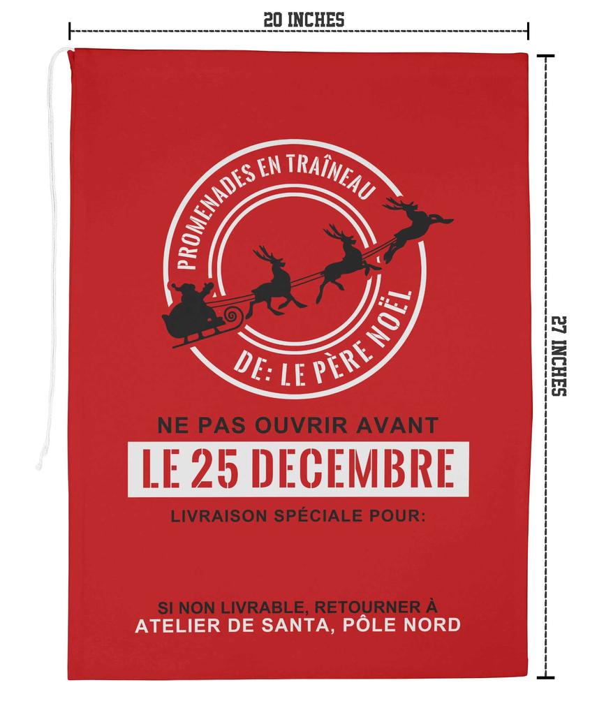 Printtoo Большая холщовая сумка на шнурке, рождественские мешки, подарочный мешок Санты, индивидуальный подарок на вечеринку, 2 шт., 27x20 дюймов