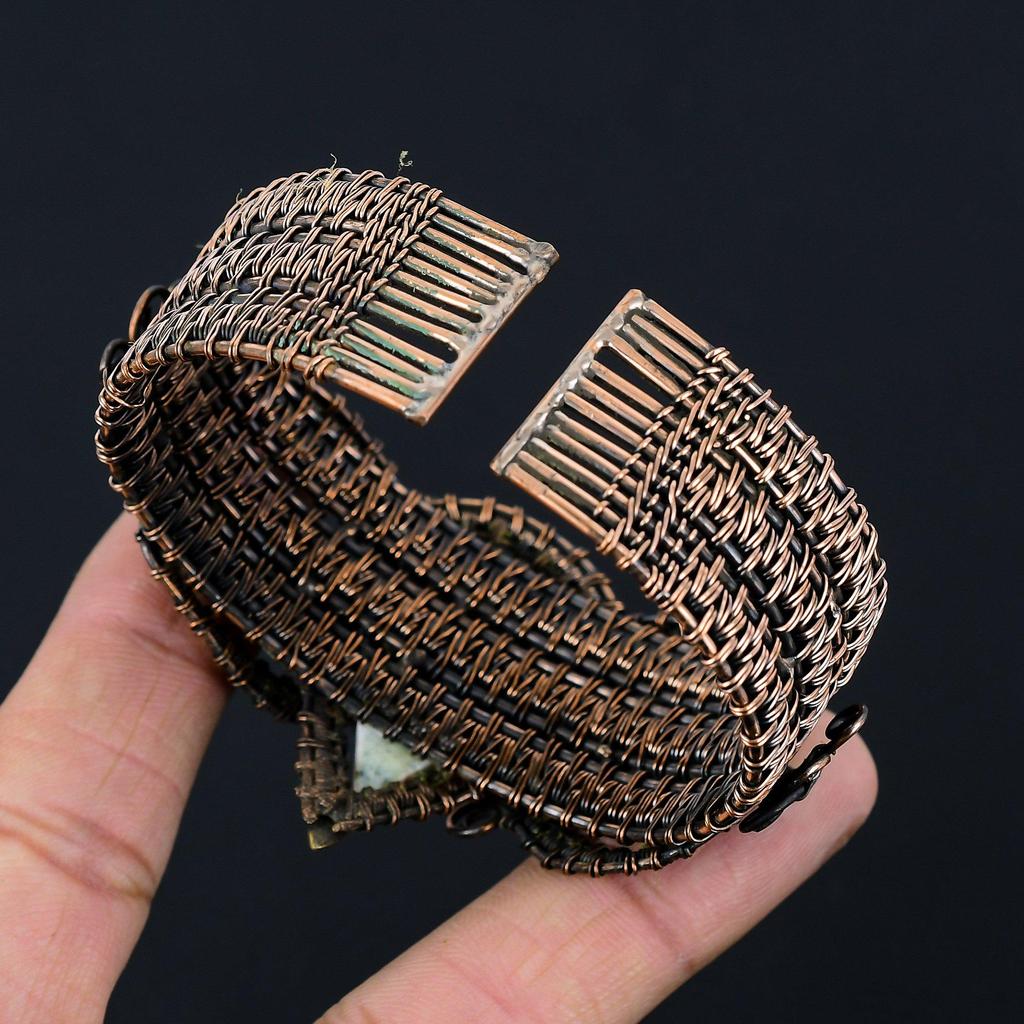 Lovely Howlite Gemstone Handmade Copper Wire Wrap Jewelry Adjustable Bracelet For Her