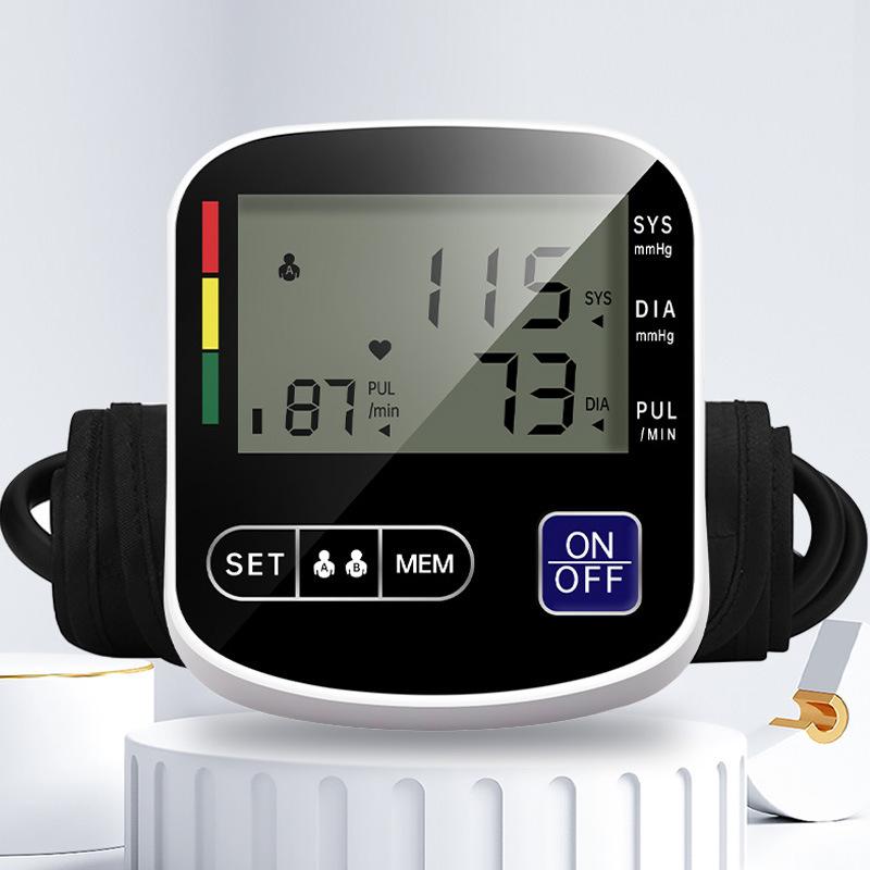 Upper Arm Blood Pressure Monitor Automatic BP Tonometer for Home Use with Large Display and Portable Cuff