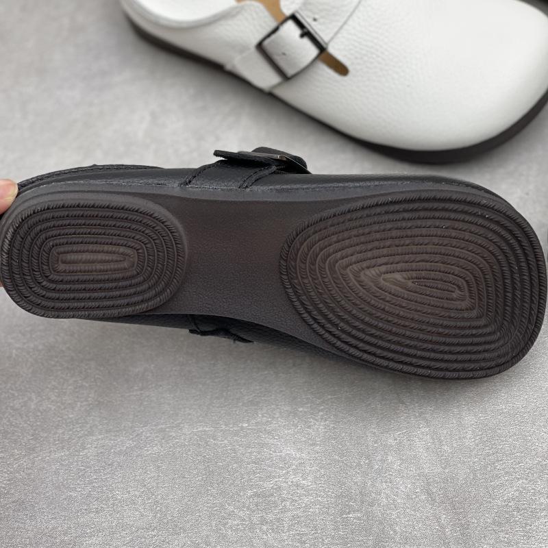 Johnature Туфли-лоферы из натуральной кожи с круглым носком и мягкой подошвой, универсальные, из мягкой коровьей кожи, на плоской подошве, женские