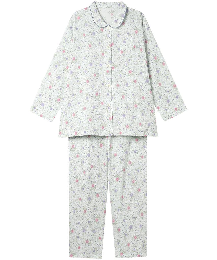 EP5074 Cotton Double Long Long Pants Wing/Wacoal Women's Pajamas, 100% (Body), Gauze, Sleeves,