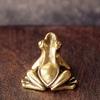 Retro Solid Brass Small Frog Figurine, Creative Car Accessories Ornament, Office Desk Decor, (Meditation Frog Can Be Used As Tea Pet, Incense Burner
