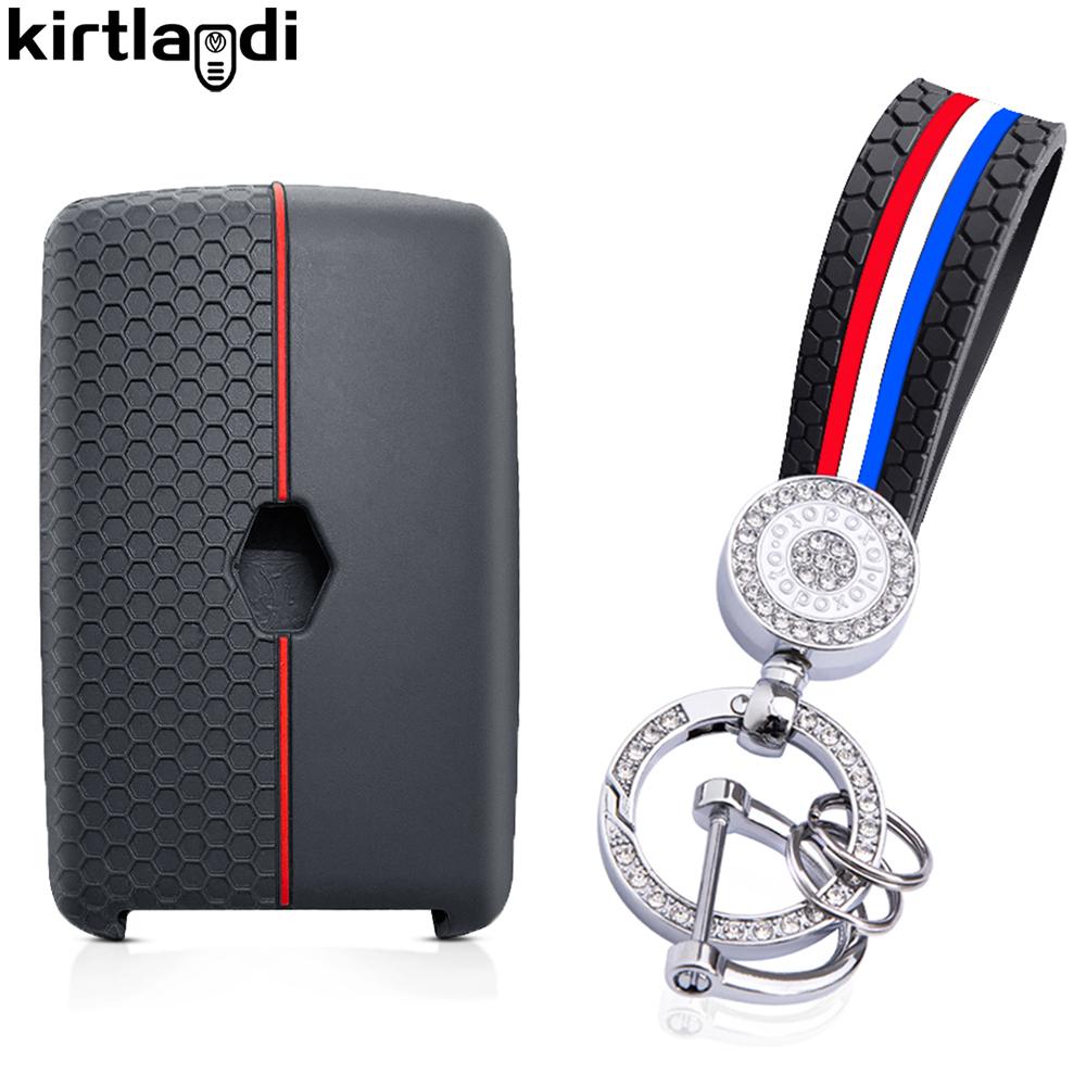 Для Renault Clio Megane Arkana Captur Koleos Zoe Espace Scenic Sandero Kadjar Dacia Duster Силиконовый чехол-картхолдер для ключа-брелока автомобиля