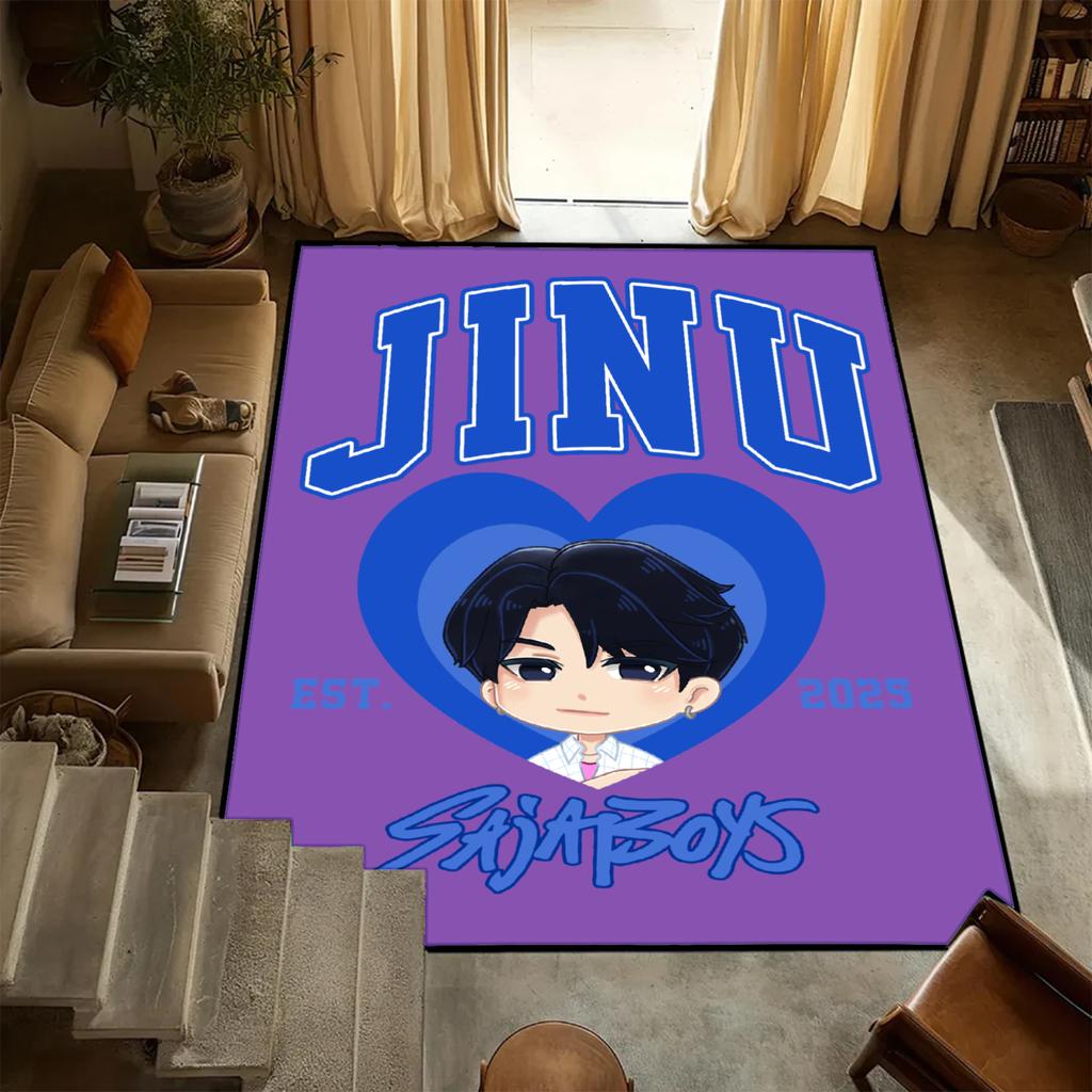 D-Demon H-Hunters Carpet K-POP Flannel Rug Bedroom Decor Kid Nonslip Carpet Floor Mat Surface Comfortable Carpet Birthday Gift