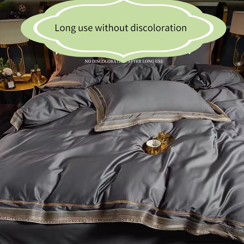 Постельное белье класса А из чистого хлопка, четыре предмета, хлопковый светильник, Роскошный хлопок с плотностью 200 ниток, вышитый пододеяльник, простыня на подкладке