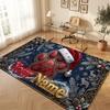 Winter Theme Soft Crystal Velvet Rug Custom Name & Text Print Non Slip Floor Rug for Bedroom Living Room