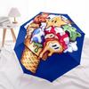 1pc Mario Ice Cream Cones Automatic Umbrella   8 Rib Portable Folding Black Iron Frame for Outdoor, Beach, Travel, Beach Umbrella 168