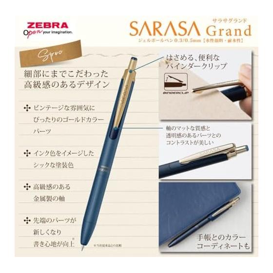 Гелевая шариковая ручка Zebra Sarasa Grand 0.5 мм Ограниченная серия Серия «Зоопарк» Зелено-черная P-JJ57-GF3-VGB Металлический корпус Низкий центр тяжести