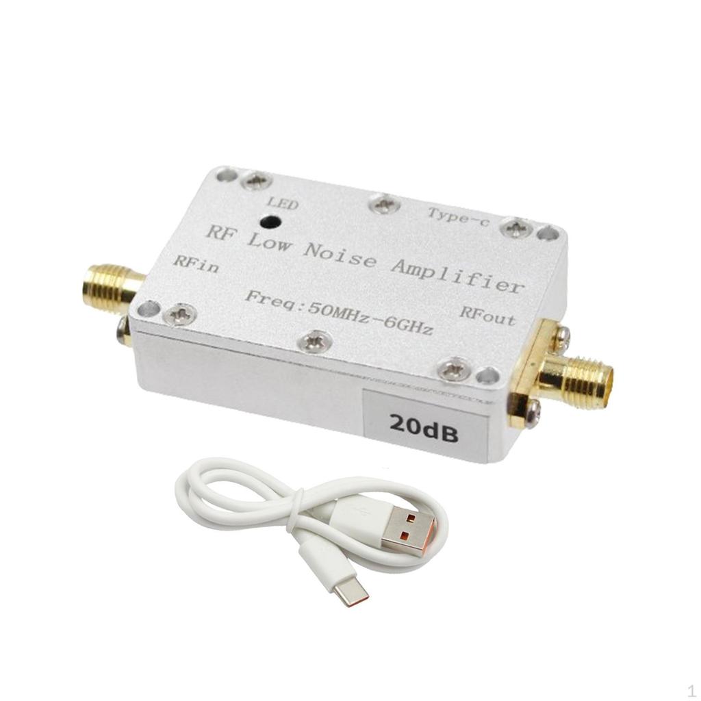 50M-6GHz RF Amplifier Type C Interface Aluminum Alloy Low Noise