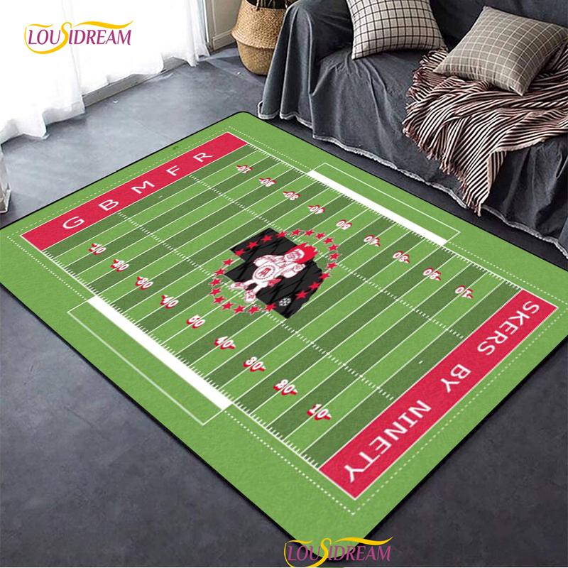 Персонализированный ковер для американского футбольного поля, коврик для декора гостиной, спальни, детский, кухонный, ванный, нескользящий коврик для пола, альфомбра