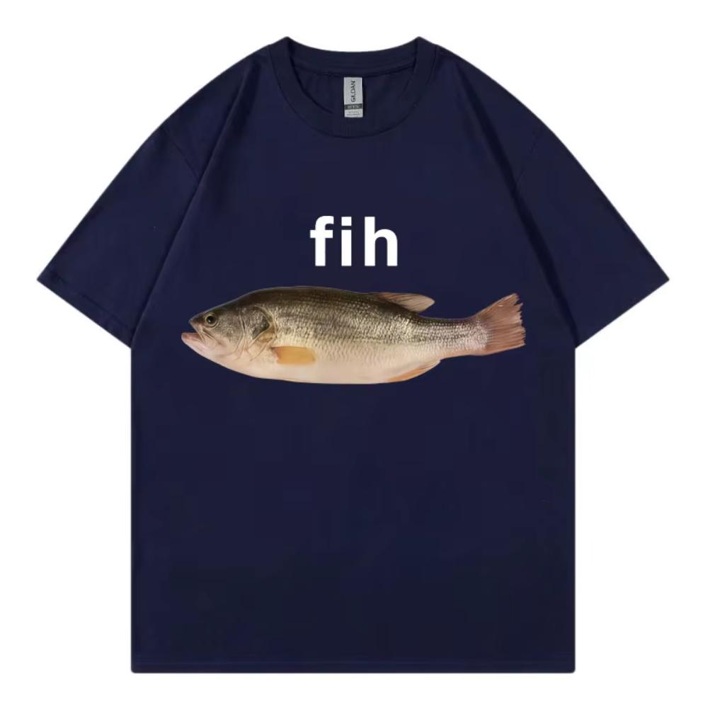 Funny Fih Fish Meme Tshirts High Quality Fashion Short Sleeve T Shirts Men Women Casual Loose Cotton Tshirts Summer Streetwear