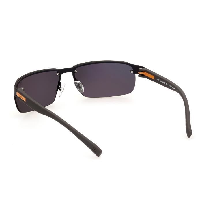 Lunettes de soleil - Timberland - TB9236 - Forme rectangulaire - Couleur gris - Verres or reflétés