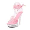 Women Sexy Clear Platform Dance Sandals Nightclub 13CM Strap Sandals Cross Strap Transparent Sandals LFD-1099-91
