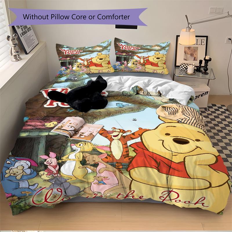 Winnie Pooh Adventure Print 3Pcs Bedding Setduvet Cover With 2 Bedropillowcase Home Birthday Gift