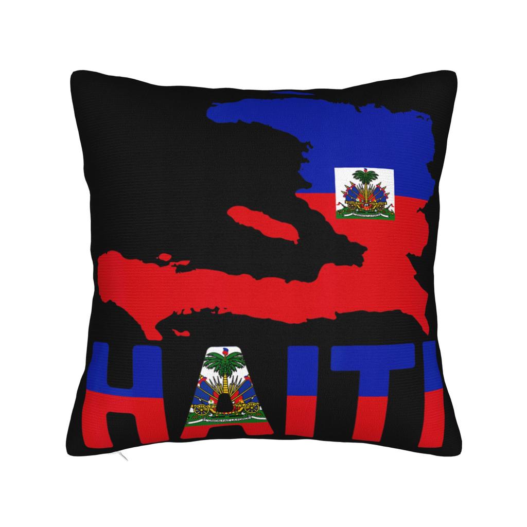 Happy Haitian Flag Day Patriotic Haiti Heritage Celebration Pillow Case Soft Pillow Cover For Living Room Bed Chair Pillowcases