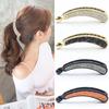 Women Crystal Rhinestone Banana Toothed Barrette Horsetail Clip Hairpin Hair Accessories G