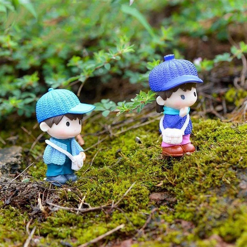Home Decoration Creative Crafts Cartoon Figurines Satchel Couple Ornaments Mini Garden Miniature Figurines Ornament Home Decor