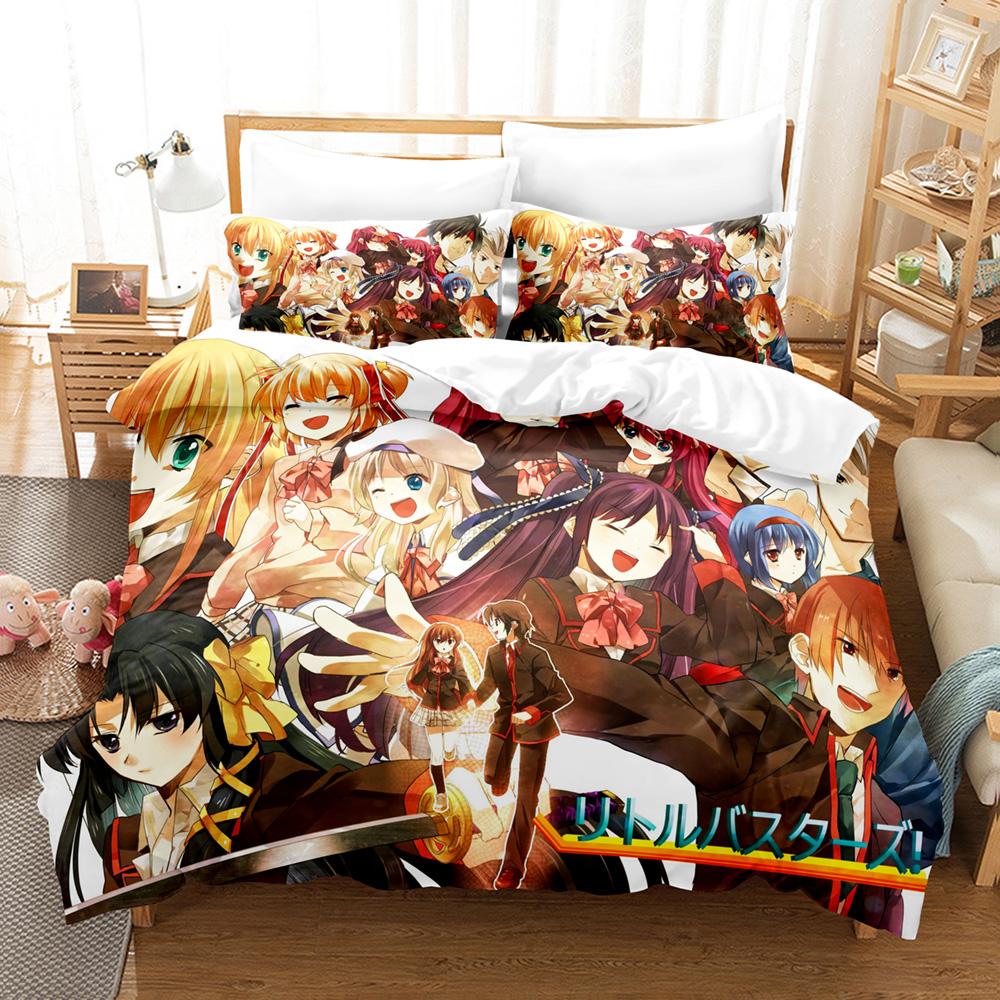 Little Busters Bedding Collection Duvet Cover Pillowcases Twin Full Queen King Boy Girl Kids With Bed Linen 3D Print Anime Duvet Cover Collections