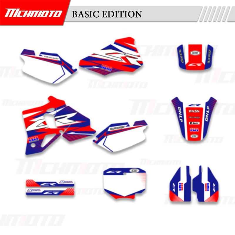 MCHMFG Motorcycle Graphics Background Decals Stickers Kit Number Name Background ize For Honda CR80 CR 80 1996-2002